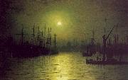 Atkinson Grimshaw Nightfall Down the Thames oil painting on canvas